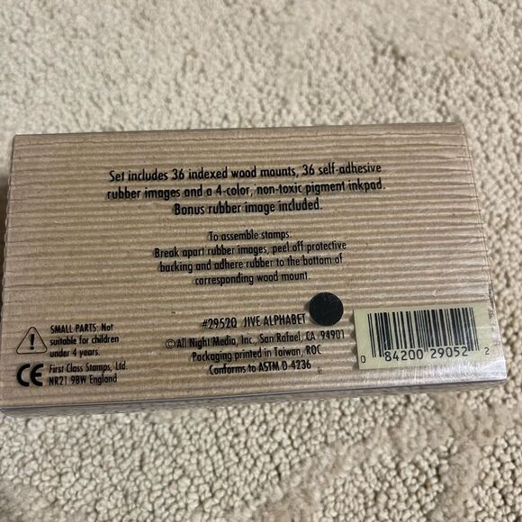 All Night Media Jive Alphabet Wood Mount Rubber Stamps Upper Case Letter Number - Picture 6 of 6
